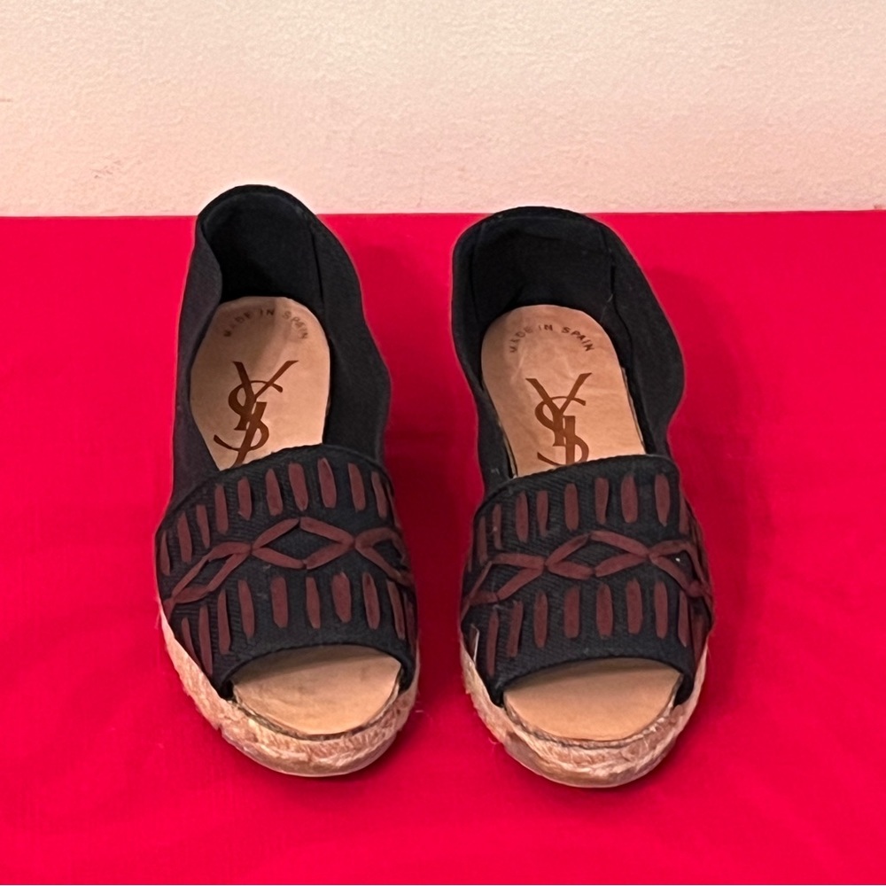 Rare Yves Saint Laurent Black Canvas Espadrilles